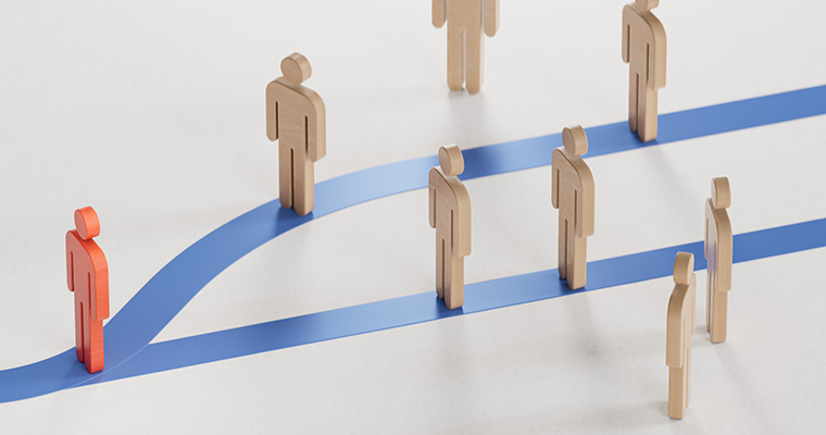 3D rendering concept of businesspeople figures choosing the best way forward